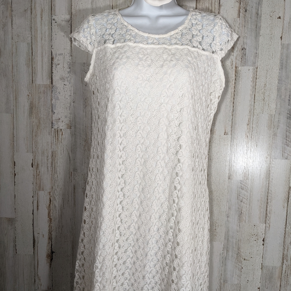 Anthropologie Fresh of LA lace Dress size P/L Adorable Women's Crocheted Dress